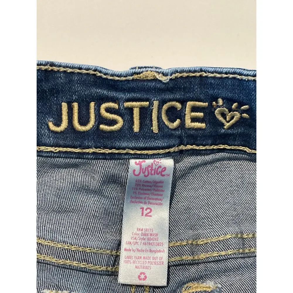 Justice Cutoff Jean Shorts 12 Blue Denim Cotton